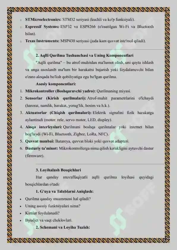 referat Mikrokontrollerlar asosida “aqlli” qurilmalarni 2