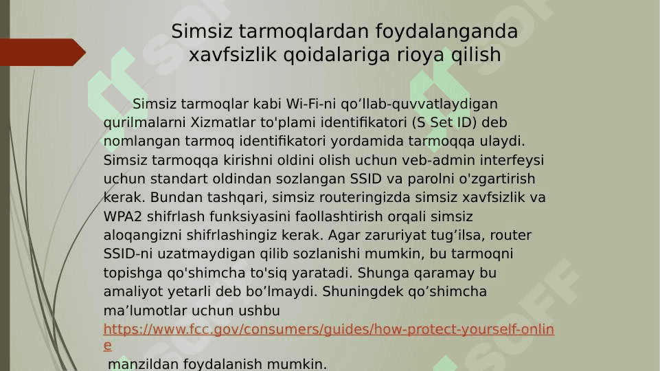 Axborot xavfsizligi tamoyillari.  Axborotni himoyalash usullari 5