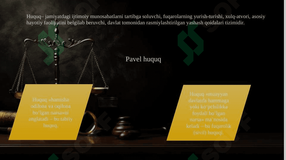 Huquq tushunchasi, belgilari, mohiyati va prinsiplari 5