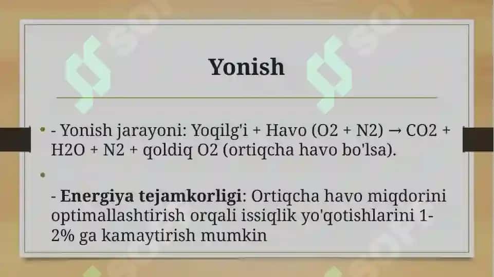 Yonish maxsulotlari va xavoni xajmi va entalpiyalarini xisoblash 4