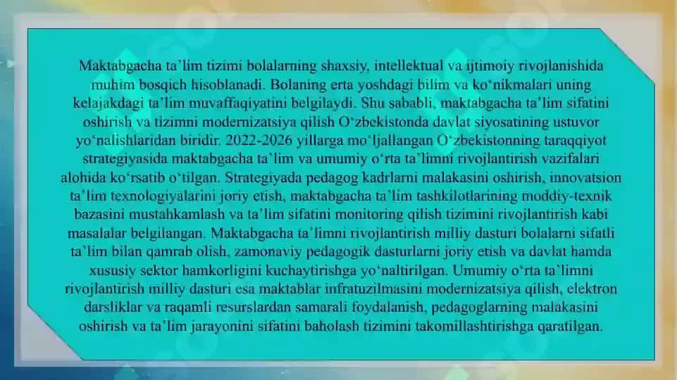 Maktabgacha talim tizimida talim sifatini yangi bosqichga olib chiqish 3