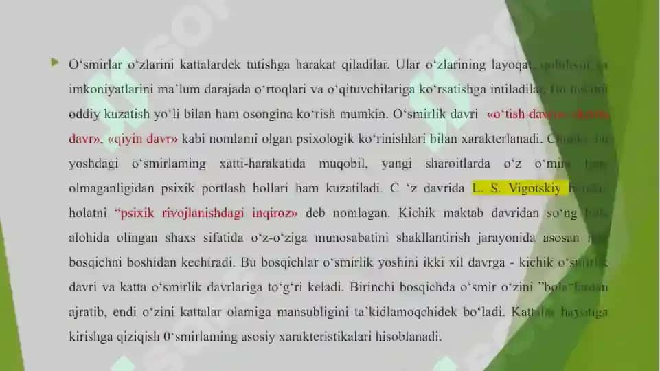 Oʻsmirlik davri psixologiyasi 3