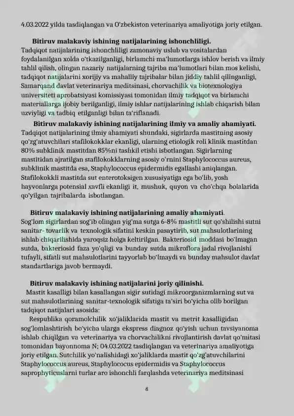 Mastit kasalligi (Mastitis) 8