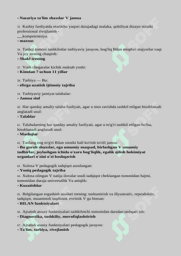 Pedagogika fanidan savol va javoblar 527 ta 5