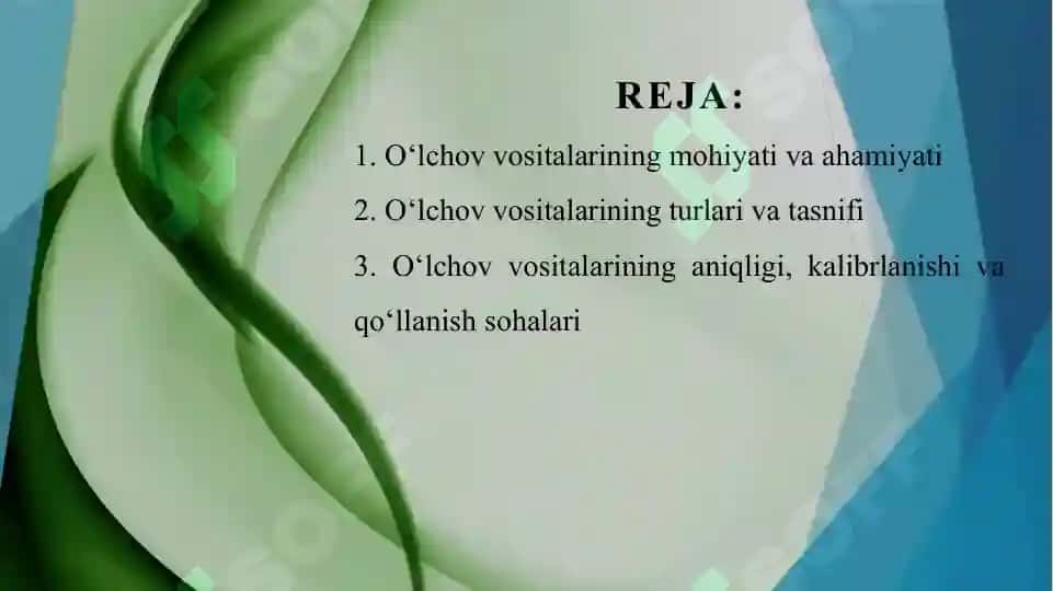 Oʻlchov vositalari va ularning sinflarga boʻlishini 2