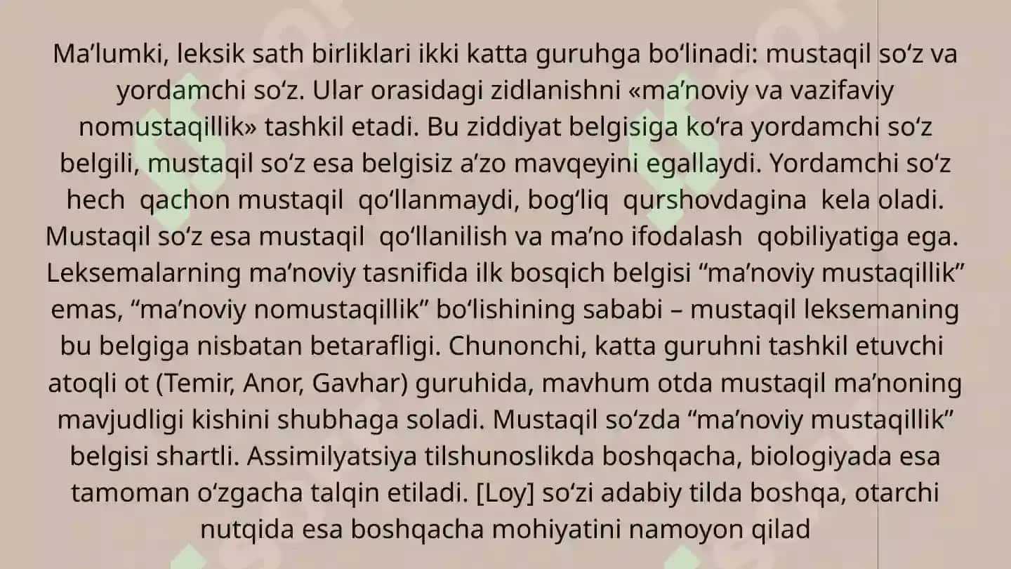 Yordamchi soʻzlar.Komakchilar va uning grammatik xususiyatlari 3