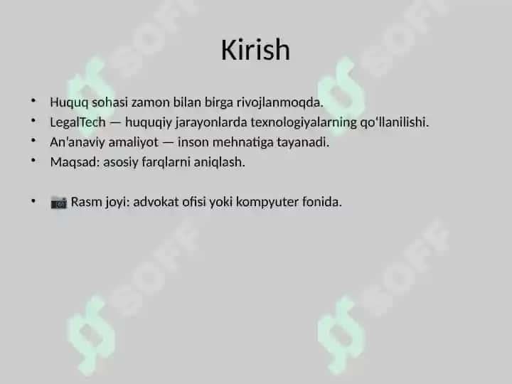 LegalTech va An’anaviy Huquqiy Amaliyot o‘rtasidagi farqlar 2
