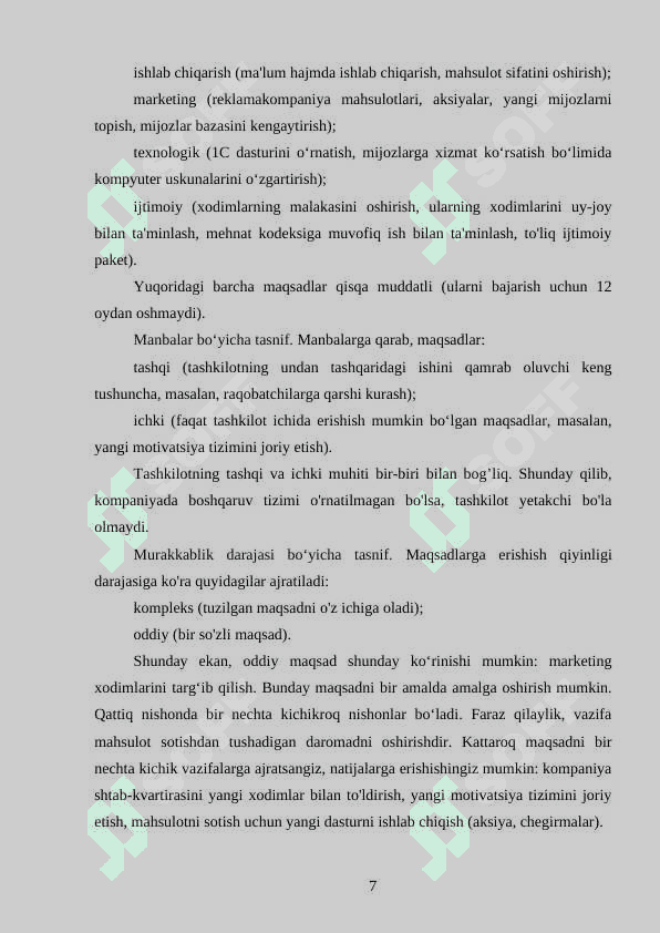 Strategiyani amalga oshirish uchun resurslarni ahamiyati 7
