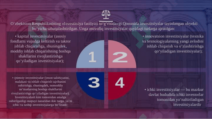 Investitsiya siyosatining mohiyati va yo'nalishlari 7