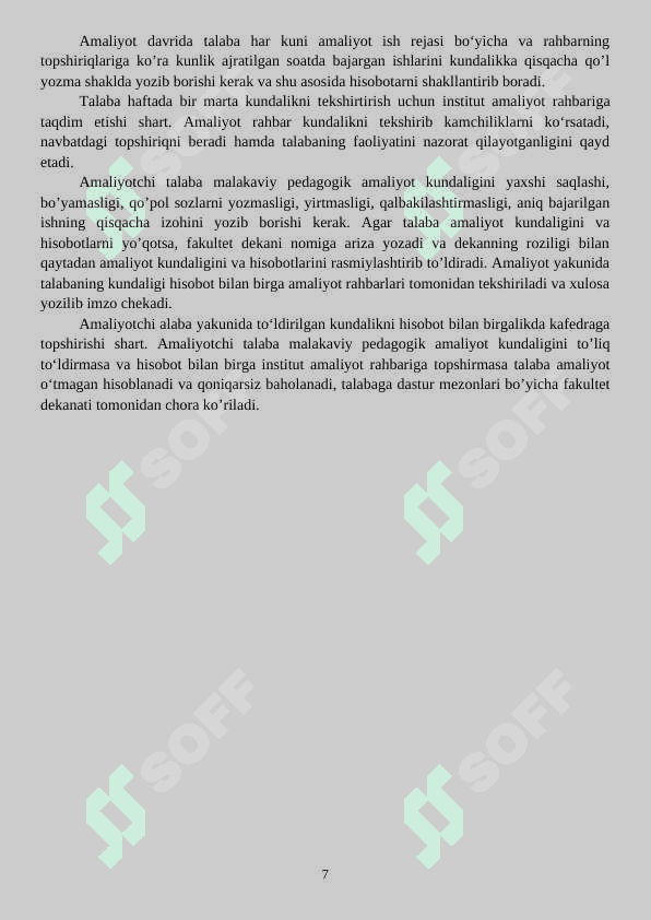 Amaliyot kundaligi 7