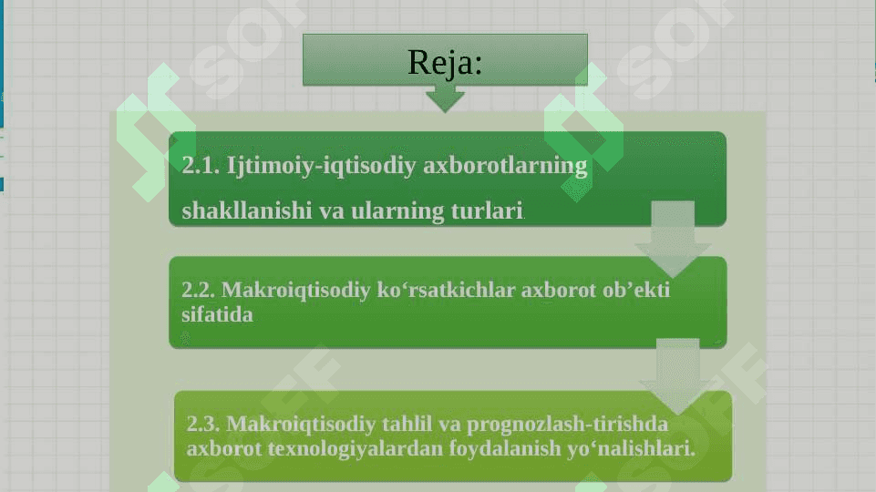 MAKROIQTISODIY TAHLIL VA PROGNOZLASHNING AXBOROT TA’MINOTI 2
