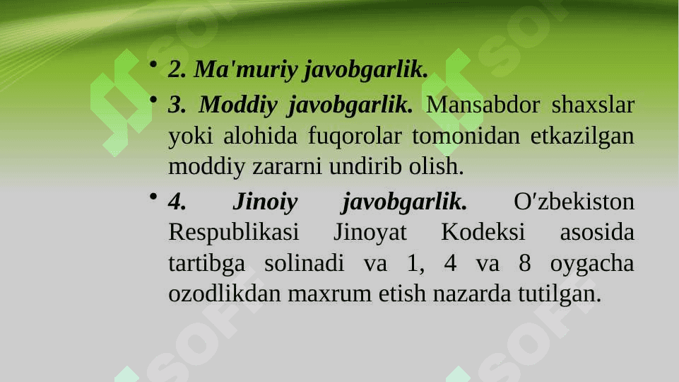 O‘zbekiston Respublikasida atrof-muhitni muhofaza qilish bo‘yicha qabul qilingan qaror va qonunlar 8