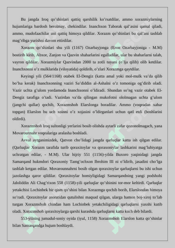Xorazmshoxlar davlatining yuksalishi va ravnaq topishi 8