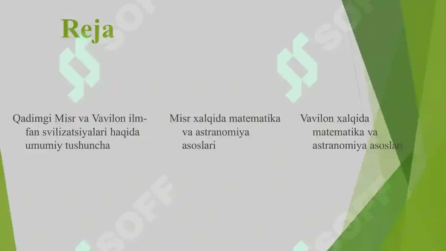 Misr va vavilyon xalqlarida matematika va astronomiya rivojlanishi 3