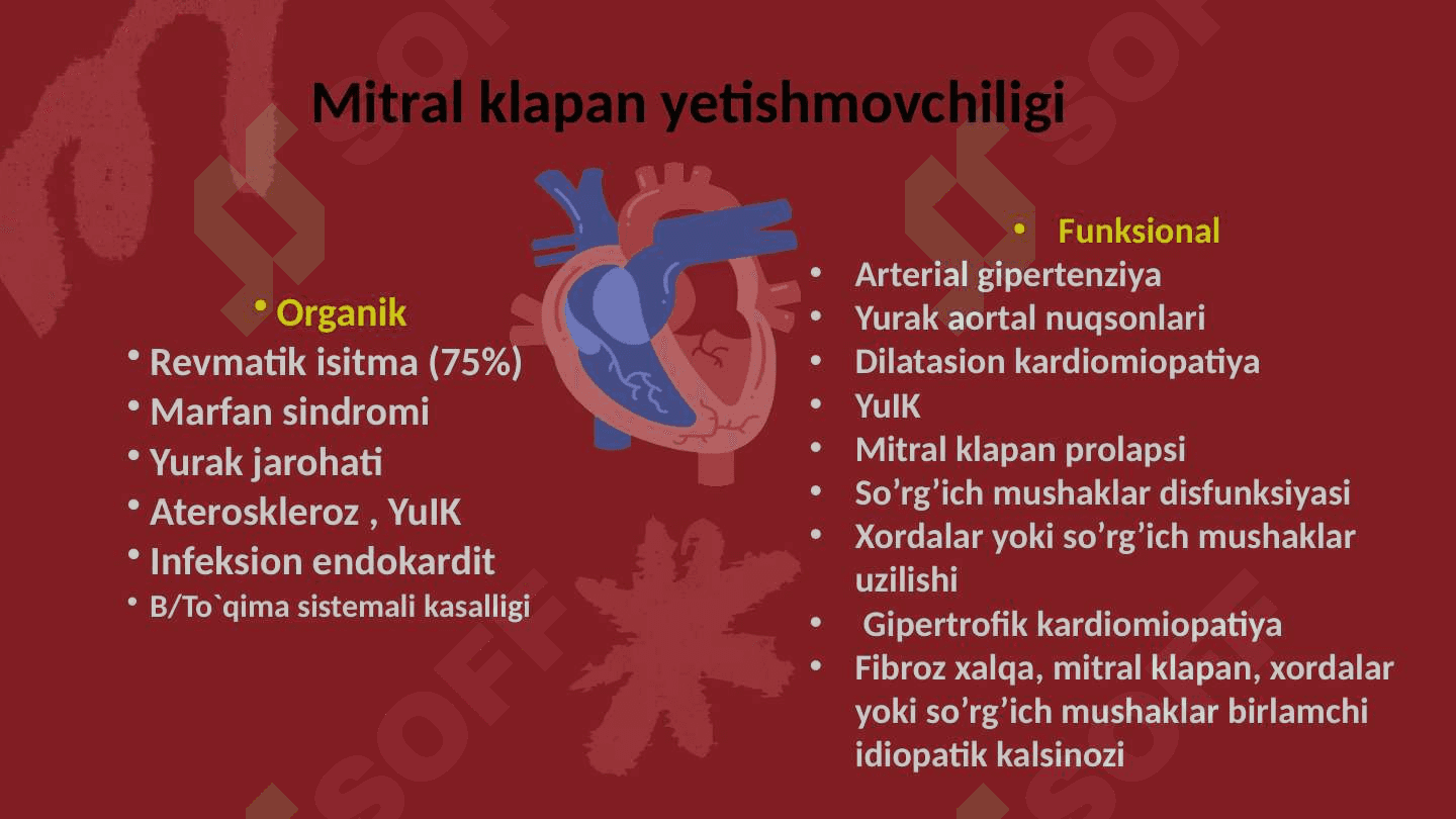 Mitral va Aortal  yurak nuqsonlarining gemodinamikasi 6