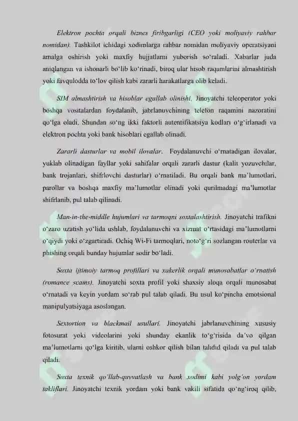 "Onlayn firibgarlikning jinoyiy-huquqiy kvalifikatsiyasi masalalari" kurs ishi 8