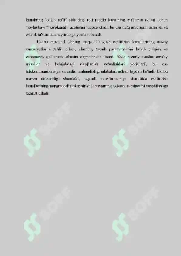 Tovush (ovoz) eshittirish kanallarining xususiyatlari 4