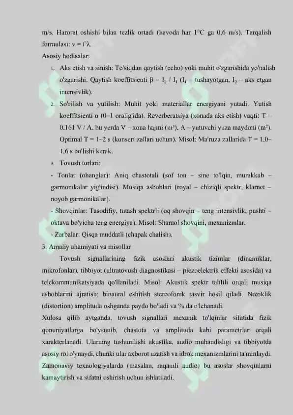 Tovush (ovoz) eshittirish kanallarining xususiyatlari 7