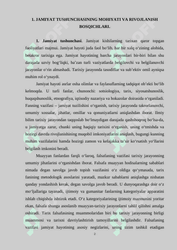 Jamiyat Falsafasi. 2