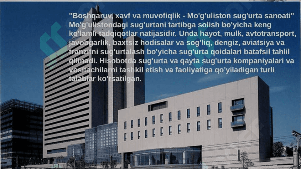 Mog’iliston davlat sug’urtasi. 2