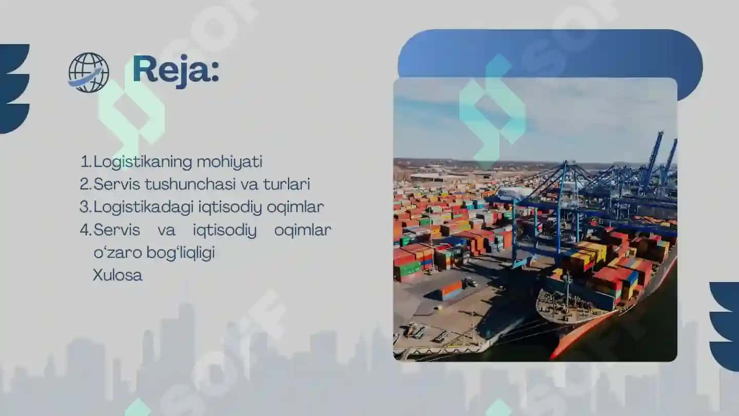 Logistikada servis va iqtisodiy oqimlar 2