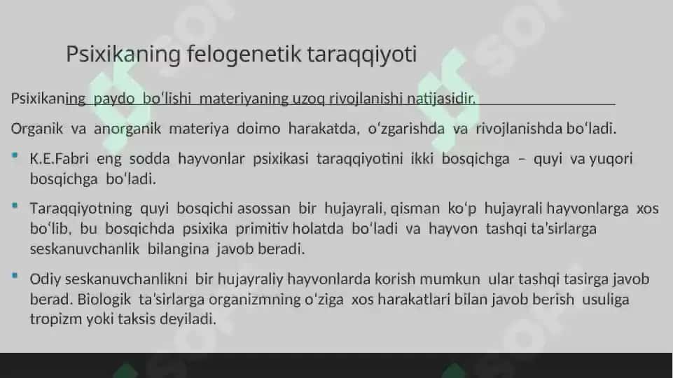 Psixika va Ong haqida umumiy tushuncha 3