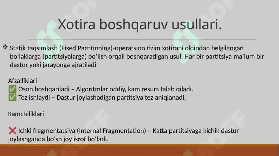 Operatsion Tizimda Xotira Boshqaruvi 3