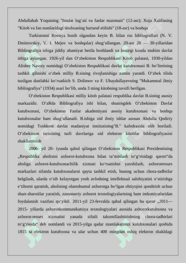 Ixtiyoriy mavzuda tarixiy bibliografiya tuzish 24 4