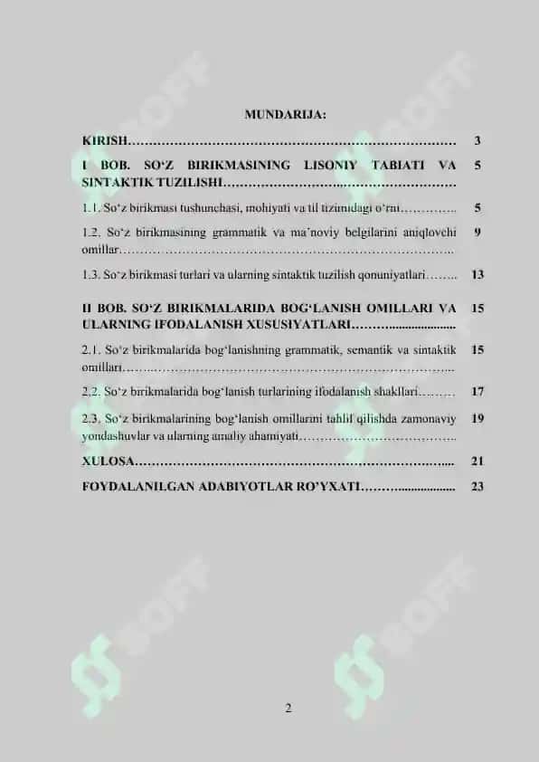 Soʻz birikmasining lisoniy sintaktik xususiyati va bogʻlanish omillari 2