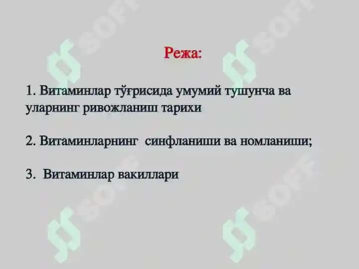 Vitaminlar haqida umumiy tushuncha 2