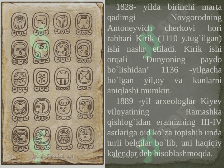 Mayyalar va Rus kalendarlari tarixi 5
