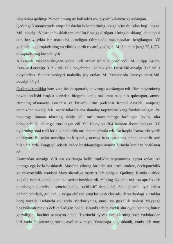 Qadimgi Yunon kalendar 4