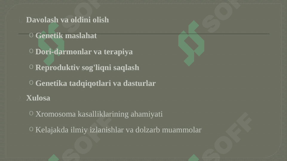 XROMOSOMA KASALLIKLARINING KELIB CHIQISH SABABLARI VA ASORATLARI 25 5
