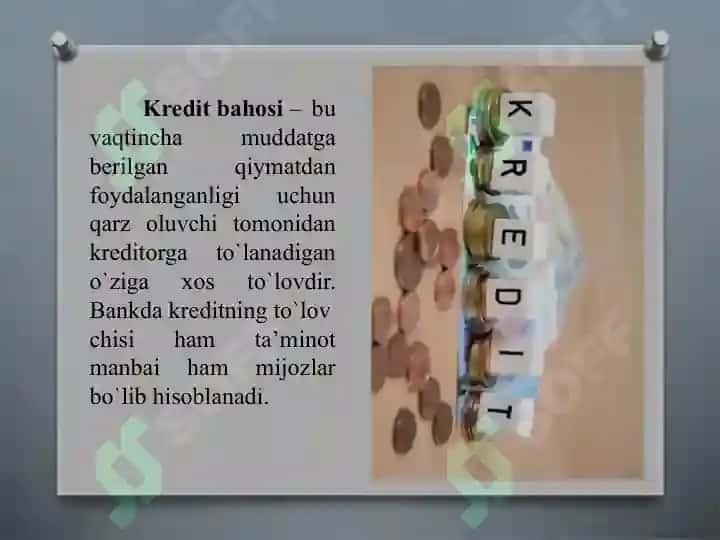 KREDIT BAHOSI VA UNGA TA’SIR ETUVCHI OMILLAR 3