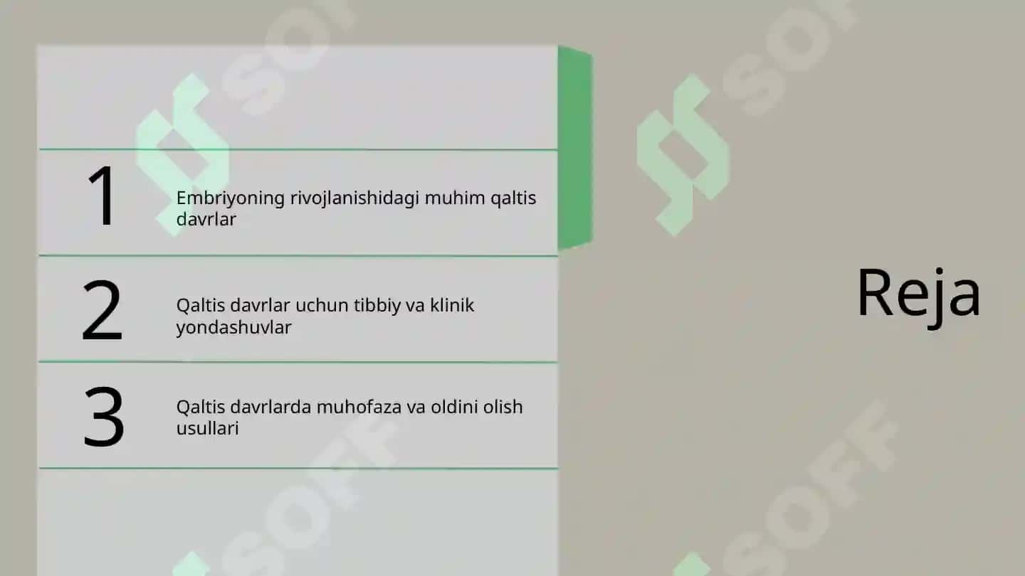 Embriogenezning qaltis davrlari 2