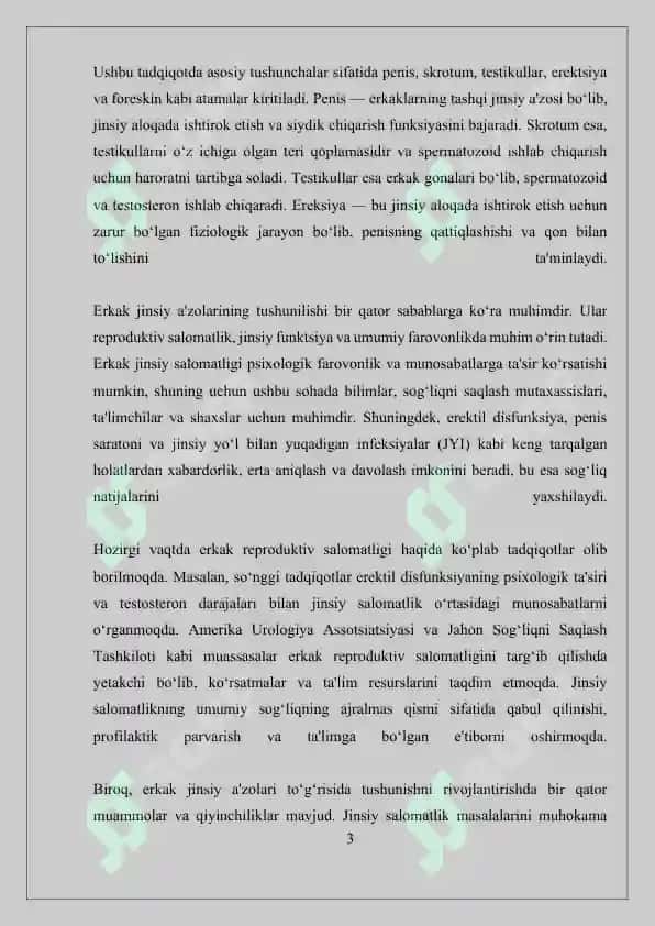 Erkaklar Jinsiy A'zolari 3