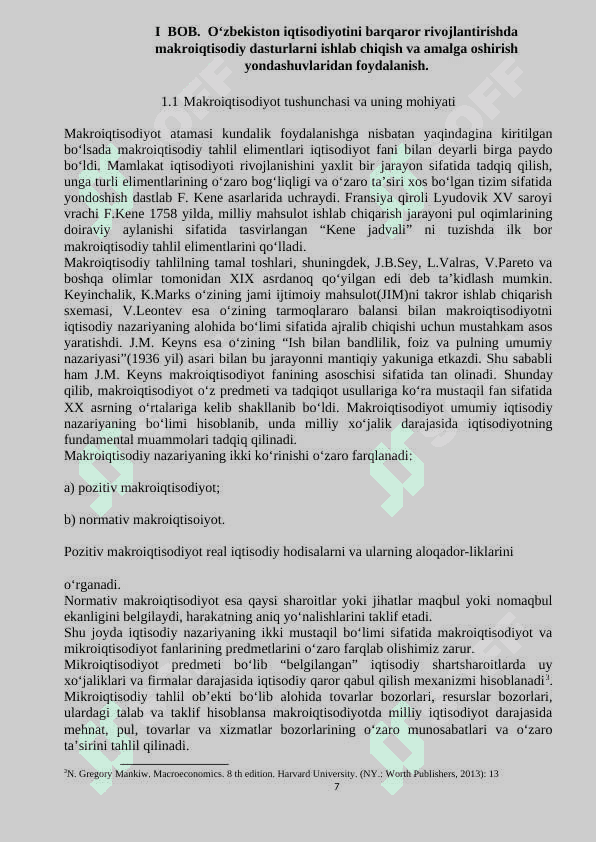Mustaqillik yillarida O’zbekiston Respublikasi rivojlanishining makroiqtisodiy ko’rsatkichlari tahlili 7