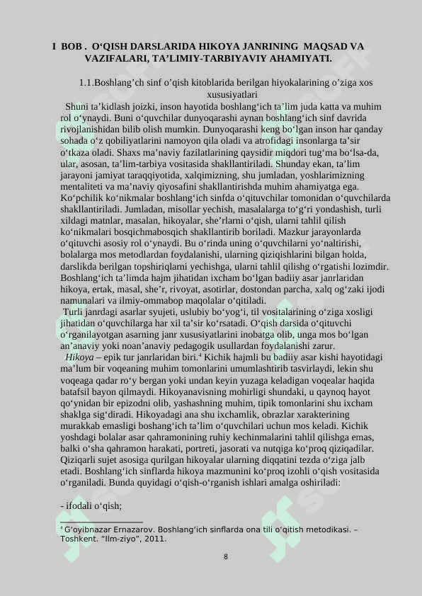 O’QISH DARSLARIDA HIKOYA O’TISH USLUBIYOTI 8