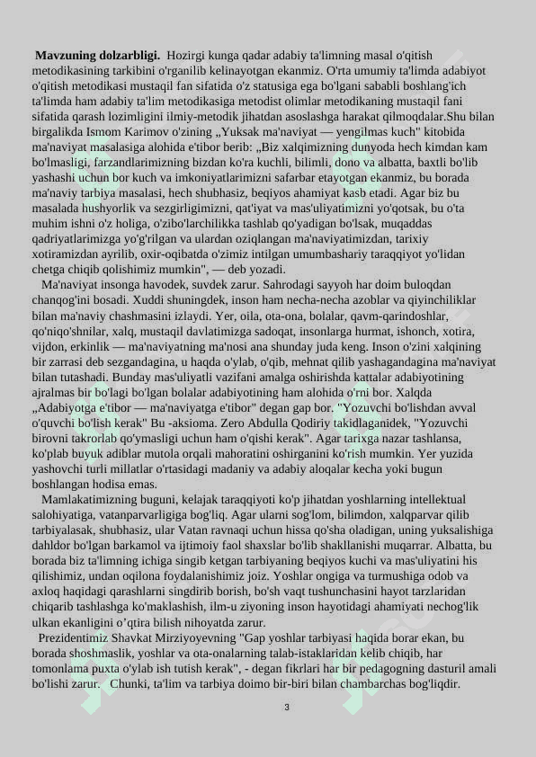 O’qish darslarida masal o’tish uslubiyoti 3