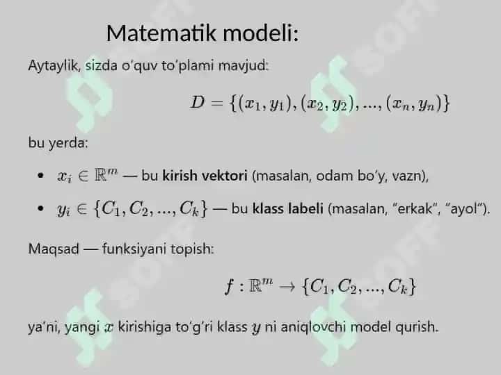 Klassifikasiya va regressiya algoritmi 4