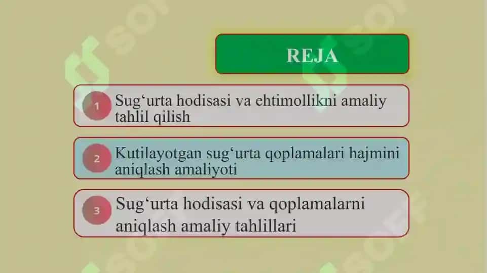 Sugurta hodisasini roy berish ehtimolligi va kutilayotgan sugurta qoplamalari hajmini aniqlash. 2