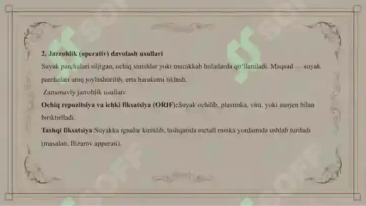Suyak sinishlarda zamonaviy davolash usullari 4