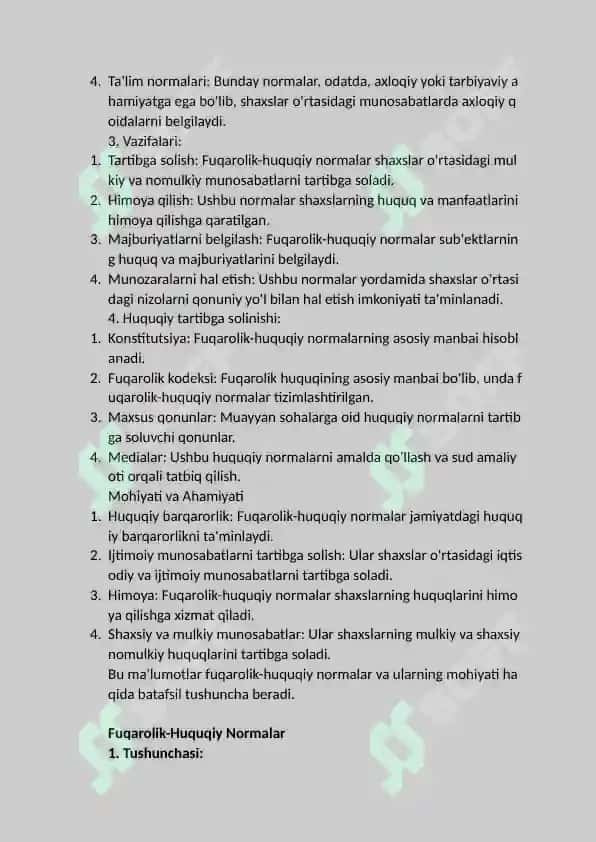 Fuqarolik-huquqiy normalarni sharhlash 2
