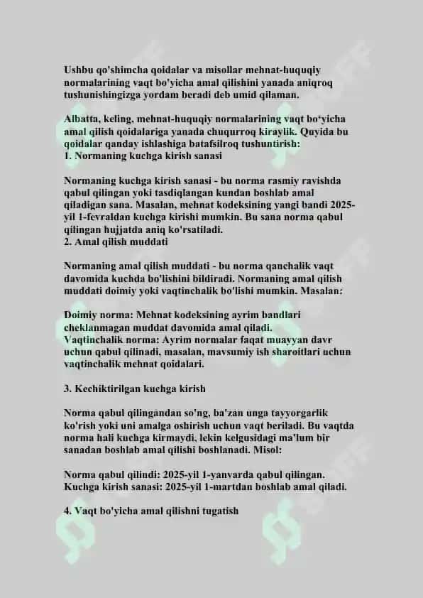Vaqt bo'yicha amal qilish qoidalari 3