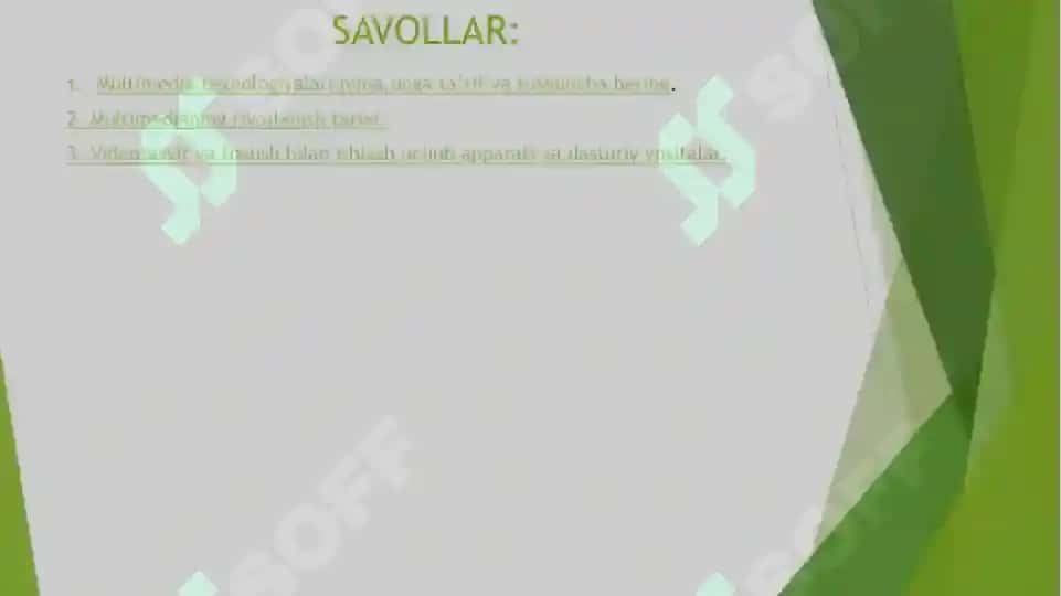 MULTIMEDIA TEXNOLOGIYALARIGA KIRISH 2