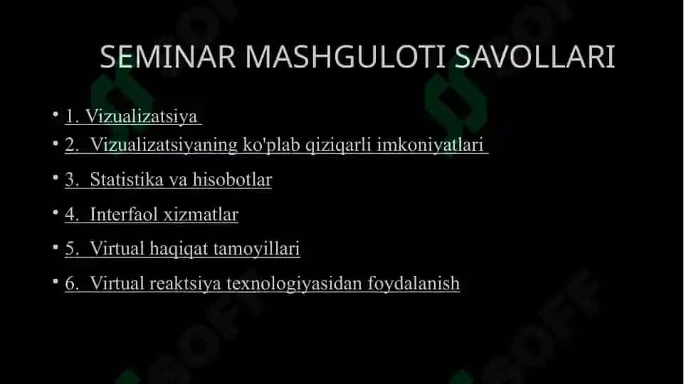 MALUMOTLARNI VIZUALIZATSIYA QILISH USULLARI 2