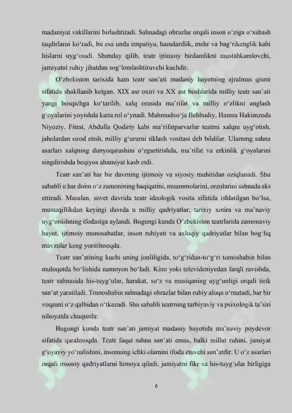 TEATRLAR FAOLIYATINI MUOVIFIQLASHTIRISH VA  BOSHQARISH 5