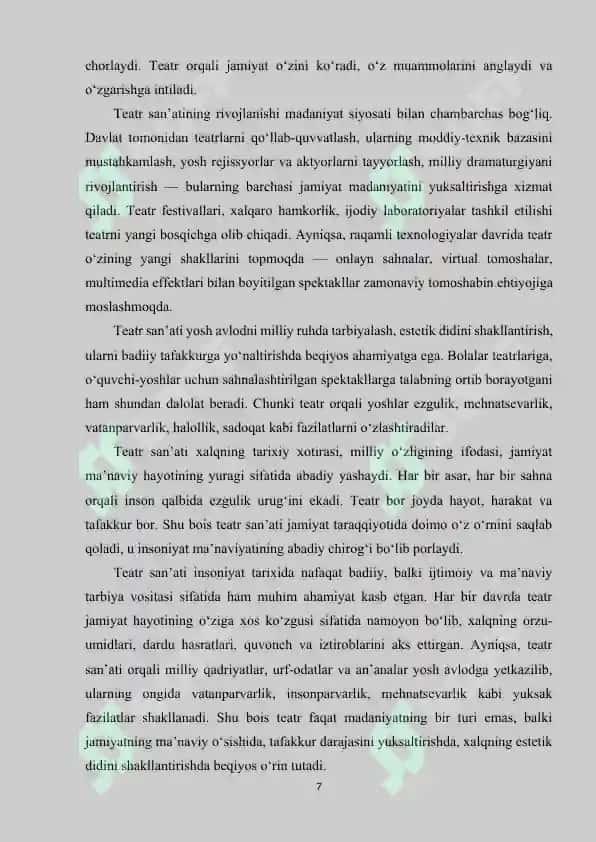 TEATRLAR FAOLIYATINI MUOVIFIQLASHTIRISH VA  BOSHQARISH 6
