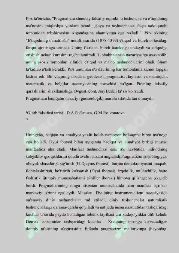 Kurs ishi pragmatizm 8