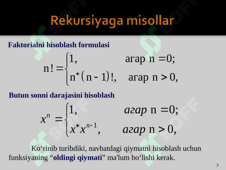 Rekursiv funksiyalar 3